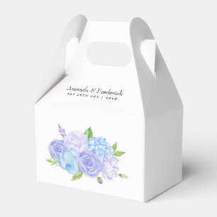 Caixinha De Lembrancinhas Casamento Azul Hortênsia e Lavanda Clara