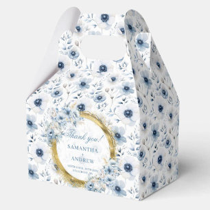 Caixinha De Lembrancinhas Casamento Bohemiano Moderno Azul Pastel Dourado Ob