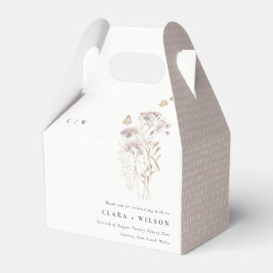 Caixinha De Lembrancinhas Casamento Botânico de Lilac Boho Wildflower Fern