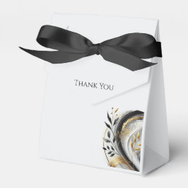 Caixinha De Lembrancinhas Casamento Botânico Dourado e branco preto moderno