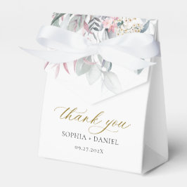 Caixinha De Lembrancinhas Casamento Botânico Eucalyptus Floral-Blush Cor-de-