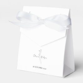 Caixinha De Lembrancinhas Casamento Botânico Minimalista Elegante Branco