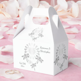 Caixinha De Lembrancinhas Casamento Boxes prateados Dragonflies Coração