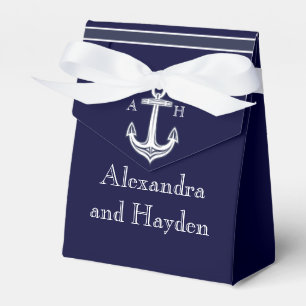 Caixinha De Lembrancinhas Casamento Branco Azul Marinho Ancorante Náutico