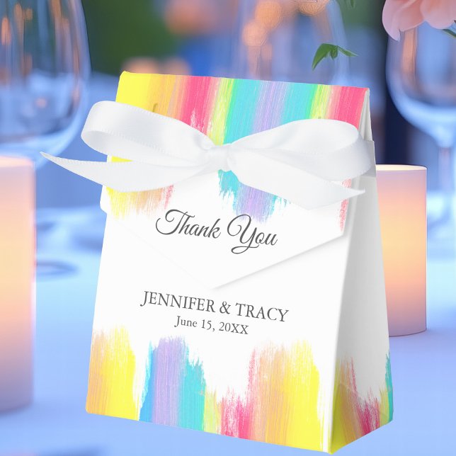 Caixinha De Lembrancinhas Casamento Bright Rainbow Personalizado (Criador carregado)