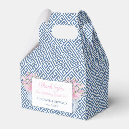 Caixinha De Lembrancinhas Casamento Chic Chinoiserie Cor-de-Rosa Azul Elegan