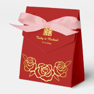 Caixinha De Lembrancinhas Casamento chinês floral rosa papel cortado vermelh
