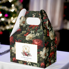 Caixinha De Lembrancinhas Casamento Clássico de Crest Floral Monograma