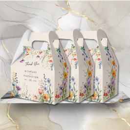 Caixinha De Lembrancinhas Casamento Colorido de Flores Selvagens Elegante Be