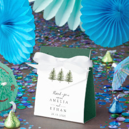 Caixinha De Lembrancinhas Casamento com Aquarela Florestal de Inverno