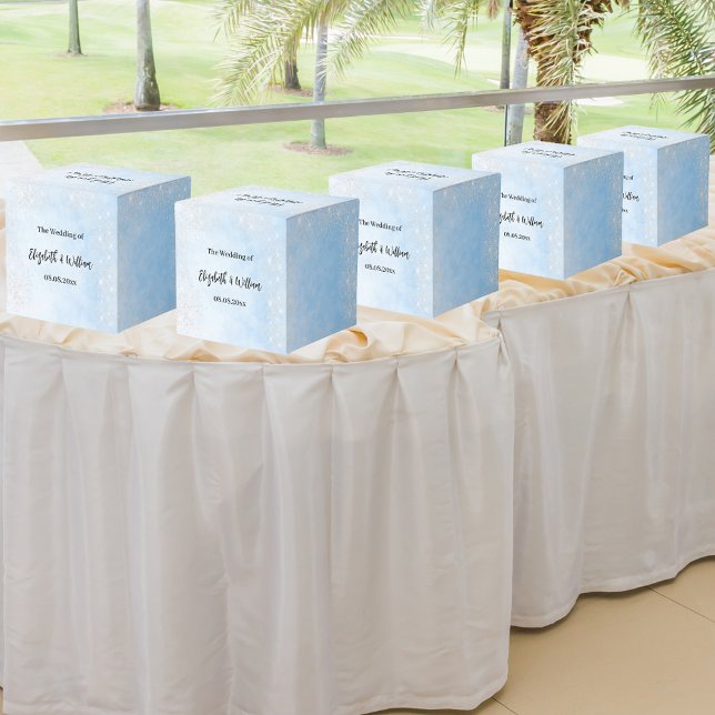 Caixinha De Lembrancinhas Casamento com brilho de prata azul claro (Criador carregado)