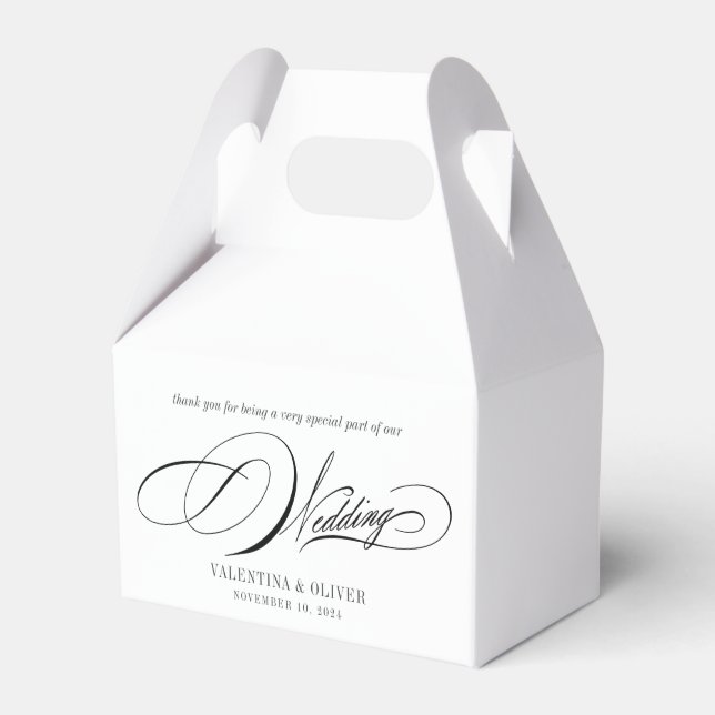 Caixinha De Lembrancinhas Casamento com Caligrafia Elegante (Frente)
