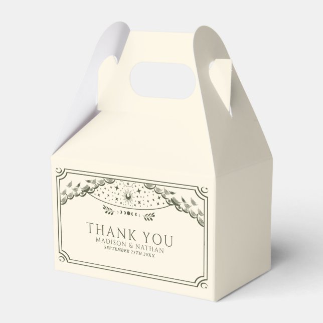 Caixinha De Lembrancinhas Casamento com Cartões Gothic Tarot Elegantes (Frente)