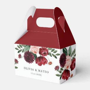 Caixinha De Lembrancinhas Casamento da Flor Burgundy