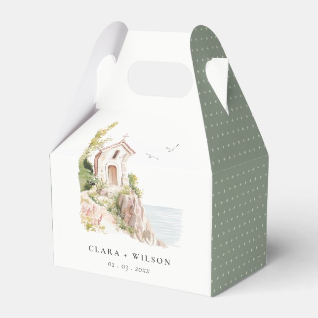 Caixinha De Lembrancinhas Casamento da Igreja Católica Simples Costeira (Frente)