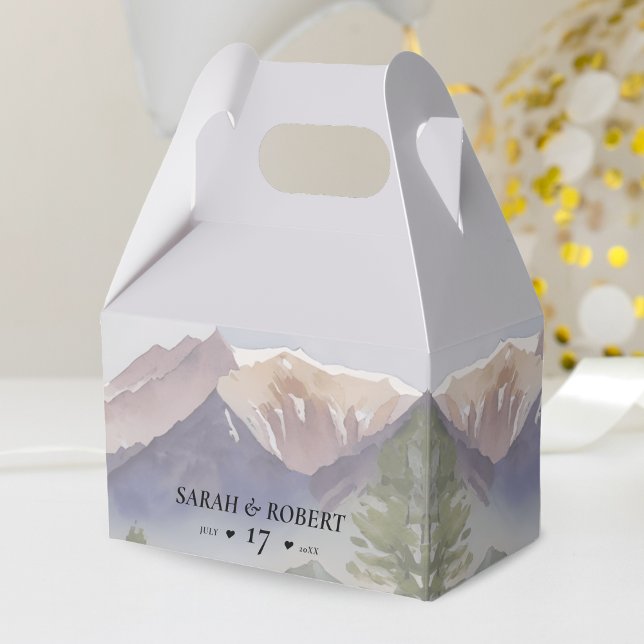 Caixinha De Lembrancinhas Casamento da Montanha da cinza Colorado (Grey Colorado Mountain Wedding Favor Box)