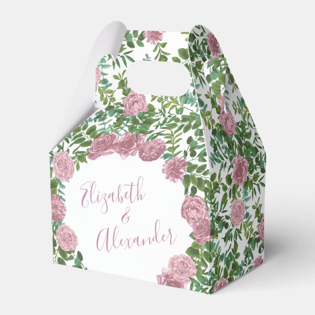 Caixinha De Lembrancinhas Casamento da primavera do Jardim das Rosas Rosa (Frente)