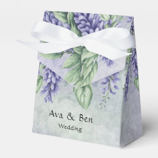 Caixinha De Lembrancinhas Casamento de Aguarela Lilás Wisteria