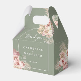 Caixinha De Lembrancinhas Casamento de Arco Floral de Grama de Pampas Verdes