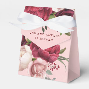 Caixinha De Lembrancinhas Casamento de Buquê Floral Rosa-Brilhante