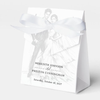 Caixinha De Lembrancinhas Casamento de Casal Esboço de Carvão de Moda Modern