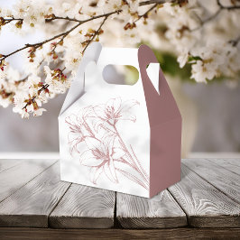 Caixinha De Lembrancinhas Casamento de Contorno de Lily Rosa