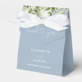 Caixinha De Lembrancinhas Casamento de Coração Floral Azul Empoeirado Roteir