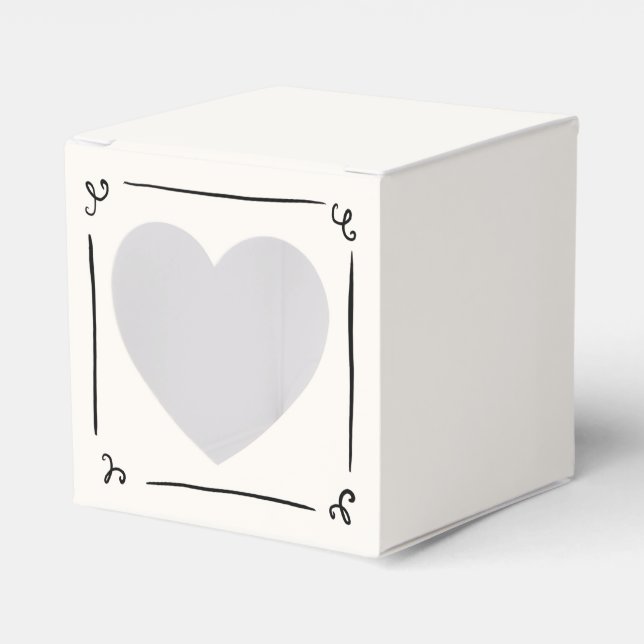 Caixinha De Lembrancinhas Casamento De Desenho Da Mão (Frente)
