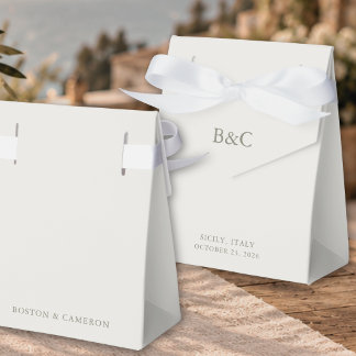 Caixinha De Lembrancinhas Casamento de Destino Elegante com Monograma de Mar