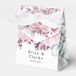 Caixinha De Lembrancinhas Casamento de Eucalyptus Floral Dourado com Rosa bo