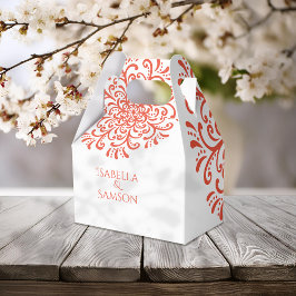 Caixinha De Lembrancinhas Casamento De Fardo Vermelho Laranja Trigo