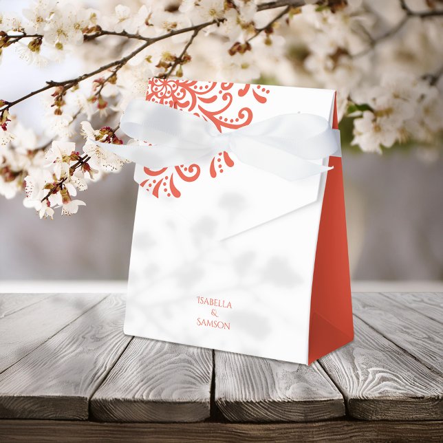 Caixinha De Lembrancinhas Casamento De Fardo Vermelho Laranja Trigo (Criador carregado)