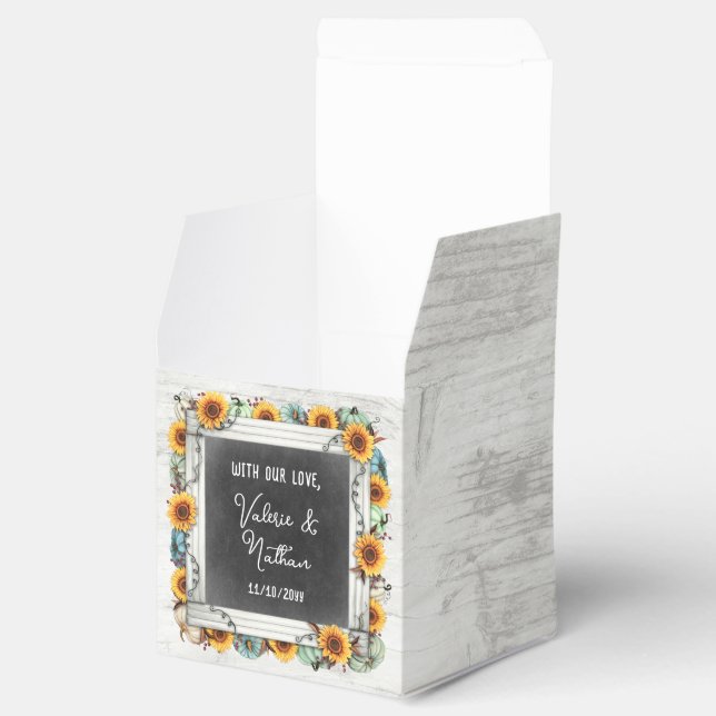 Caixinha De Lembrancinhas Casamento de Fazenda Rústica de Sunflower Pumpkin (Aberto)