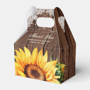 Caixinha De Lembrancinhas Casamento De Flor De Girassol Rustic Country Obrig