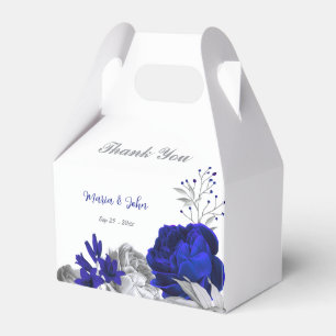 Caixinha De Lembrancinhas casamento de flores azuis-reais elegantes