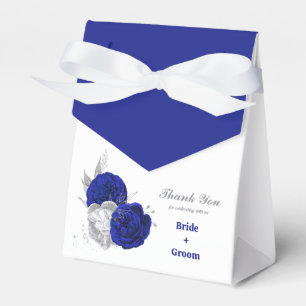 Caixinha De Lembrancinhas casamento de flores azuis-reais elegantes