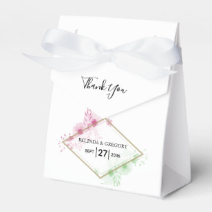 Caixinha De Lembrancinhas Casamento de Flores de Aquarela Elegante