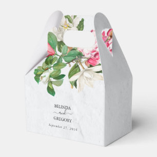 Caixinha De Lembrancinhas Casamento de Flores de Aquarela Magnolia