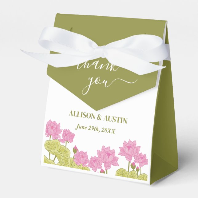 Caixinha De Lembrancinhas Casamento de Flores de Lily Verde com Indiano (Frente)