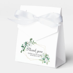 Caixinha De Lembrancinhas Casamento de Flores e Folhagens Geométricas