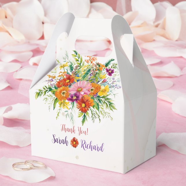 Caixinha De Lembrancinhas Casamento de Flores Silvestres, Agradecimento Flor (Casamento)