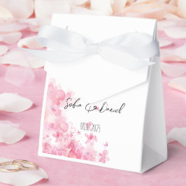 Caixinha De Lembrancinhas Casamento de flores silvestres cor-de-rosa minimal