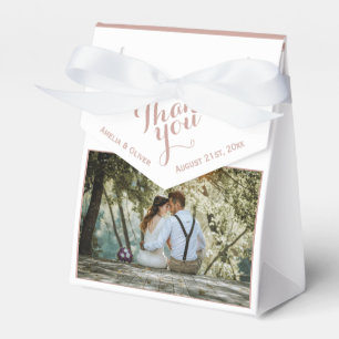 Caixinha De Lembrancinhas Casamento de Fotos com Script Branco Elegante Obri
