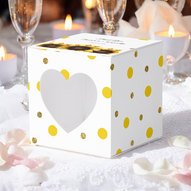Caixinha De Lembrancinhas Casamento De Girassol Obrigado Chic Amarelo (Criador carregado)