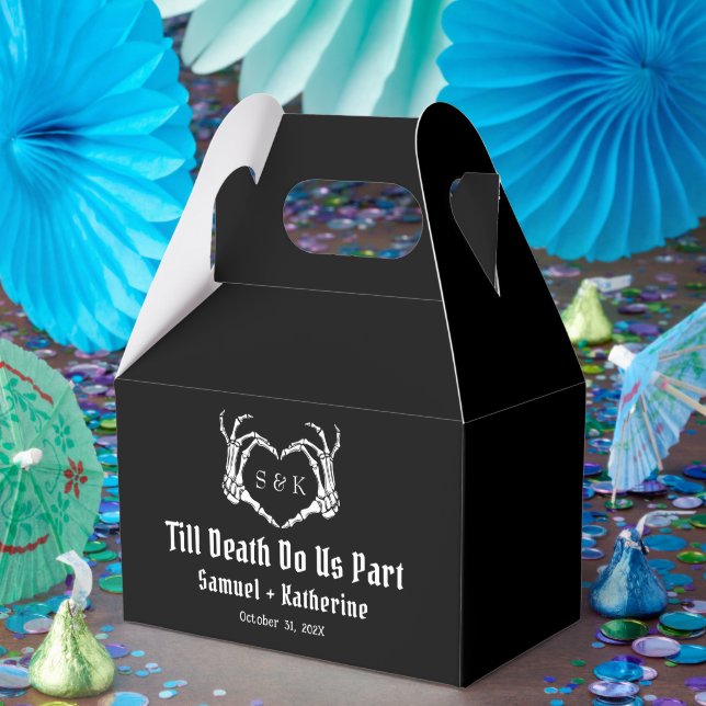 Caixinha De Lembrancinhas Casamento de Halloween do Esqueleto Romântico Góti (Festa)