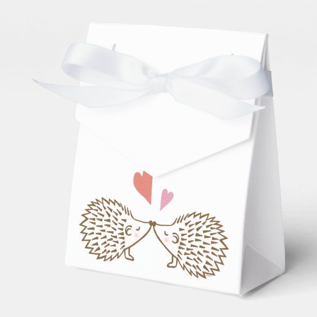 Caixinha De Lembrancinhas Casamento de Hedgehog Favor Box Cute Hedgehogs Cor (Frente)