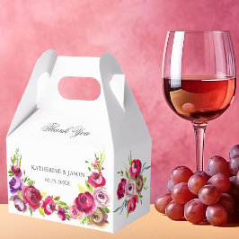 Caixinha De Lembrancinhas Casamento de Jardim Romântico Romântico Flor Fuchs