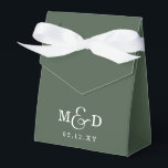 Caixinha De Lembrancinhas Casamento de Monograma Clássico Moderno Verde<br><div class="desc">Caixas de Presente de Casamento de Monograma Clássico Moderno Verde</div>