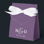 Caixinha De Lembrancinhas Casamento de Monograma Moderno Clássico Roxo<br><div class="desc">Caixas de Presente de Casamento de Monograma Moderno Clássico Roxo</div>