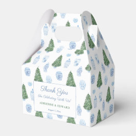 Caixinha De Lembrancinhas Casamento de ornamentos brancos azuis da árvore de